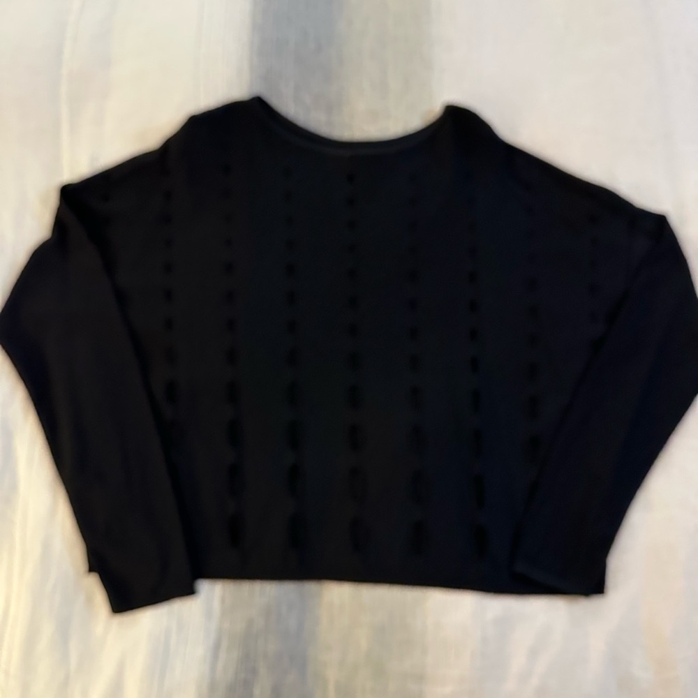 Sarah Pacini Black Long Sleeve Top